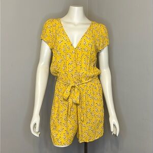 American Eagle Yellow Floral Romper